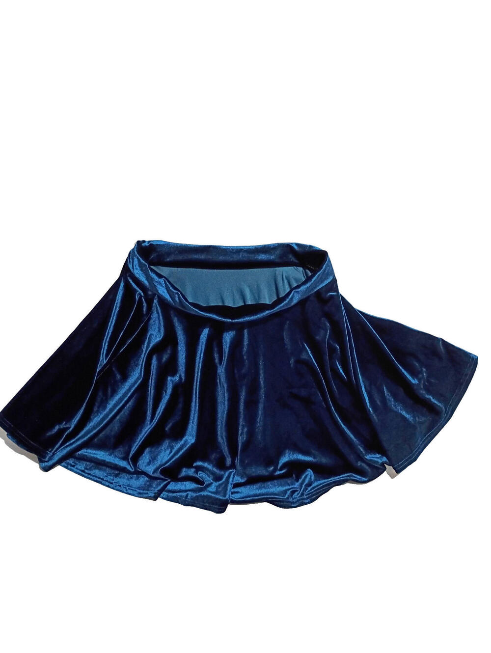 Urban Coco Teal Velvet Skater Skirt XL Flared Circle Dance Figure Skating Costum